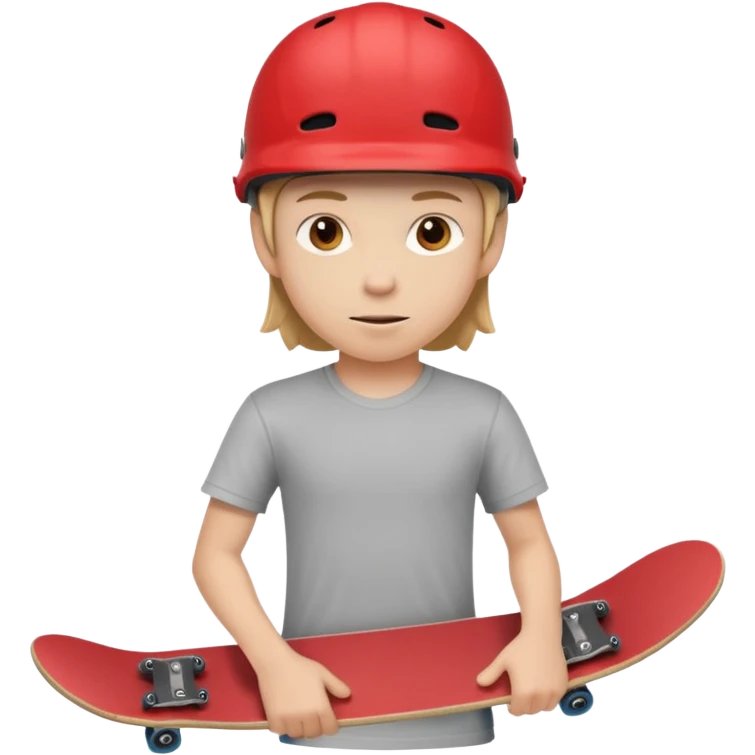 skater with skateboard and red helmet emoji