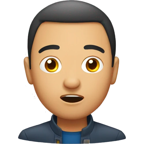 Kyrgyz man have a surprised emoji