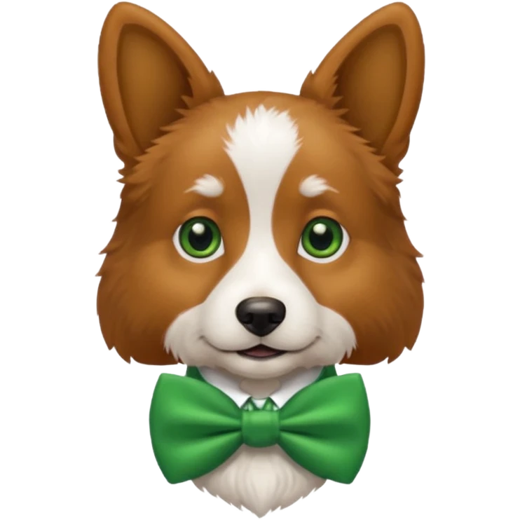 dog with a green bow tie emoji
