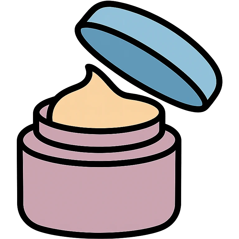 empty cosmetic cream jar, open lid, elegant, soft colors emoji