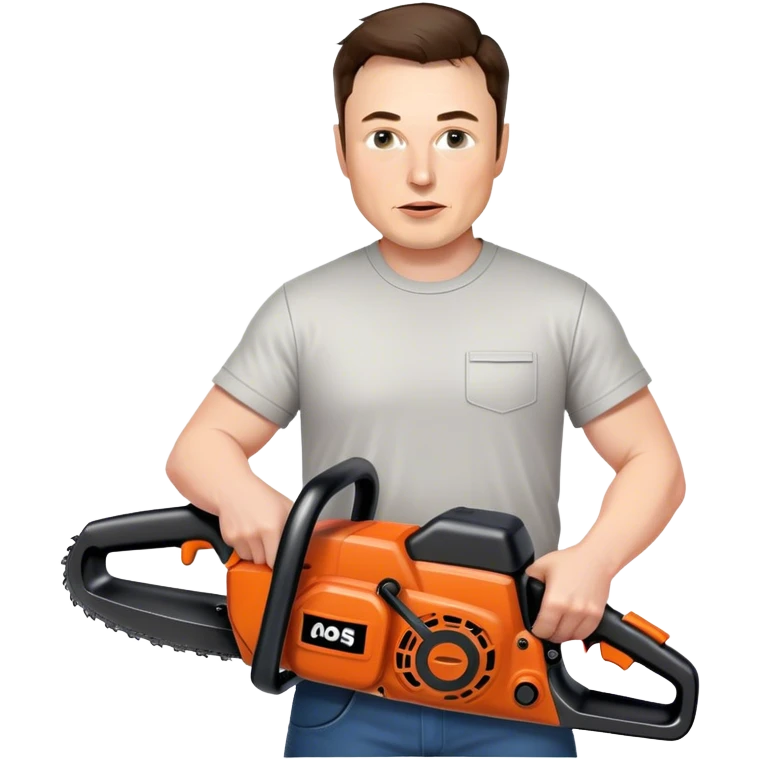 Musk photorealistic picks up the chainsaw emoji