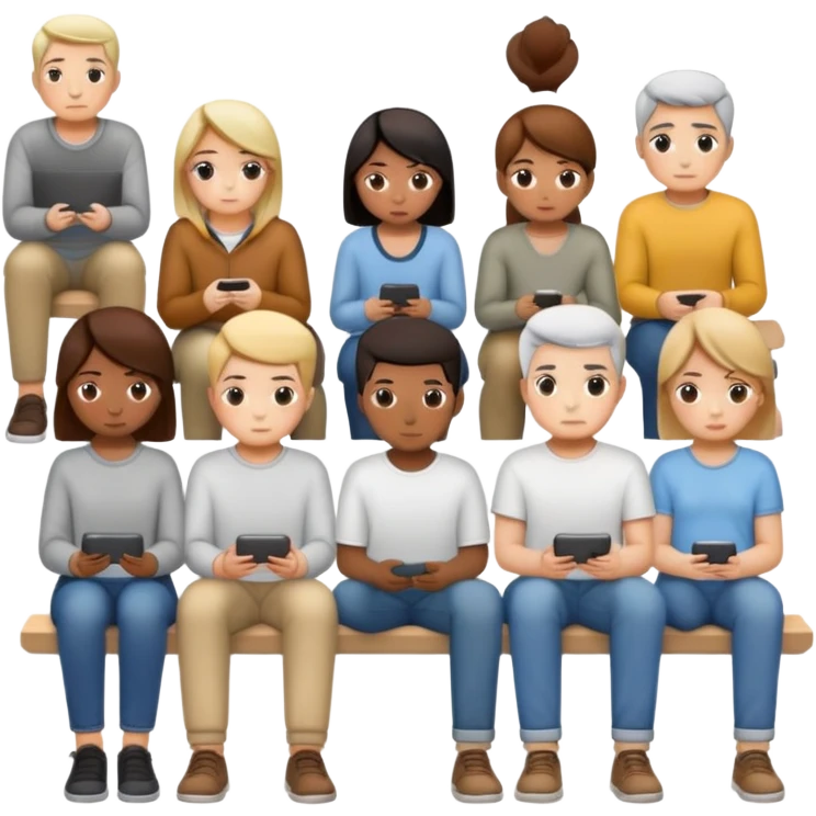 row of people facing away sitting  emoji