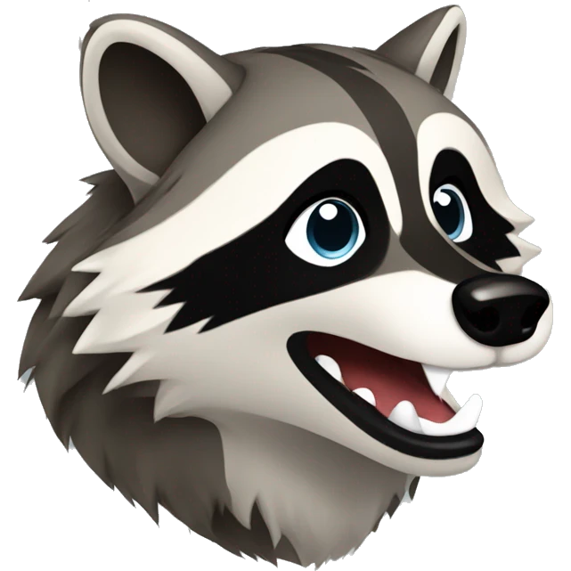 raccoon head howling like a wolf emoji