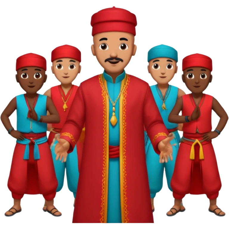 Bald moroccan man with dancers emoji