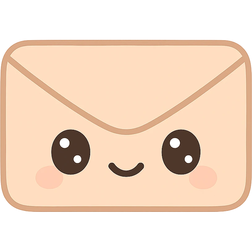 kawaii style happy envelope emoji