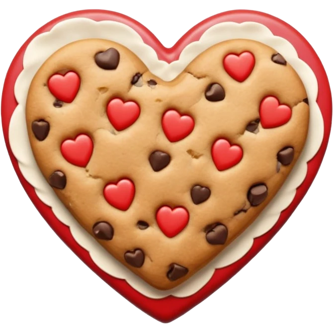 cookie heart shape woth glaze emoji