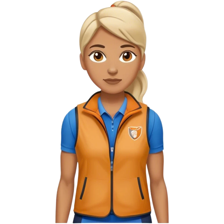 female sport coach with coach vest emoji