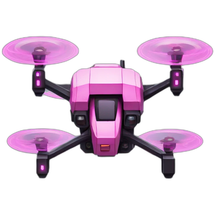 Cyberpunk pink 8bit drone emoji