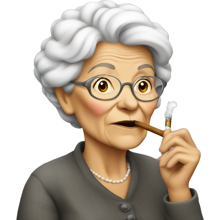 Old lady smoking  emoji