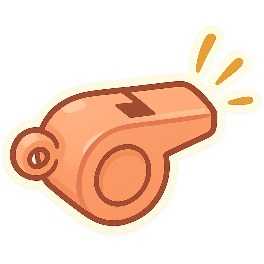 a cartoon-style whistle with sound lines emoji