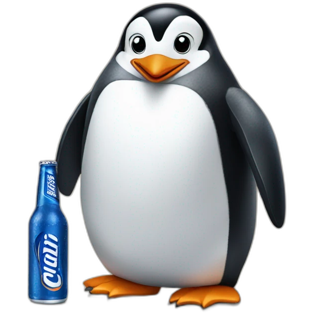 penguin with a bud light emoji