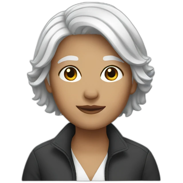 woman short white hair emoji