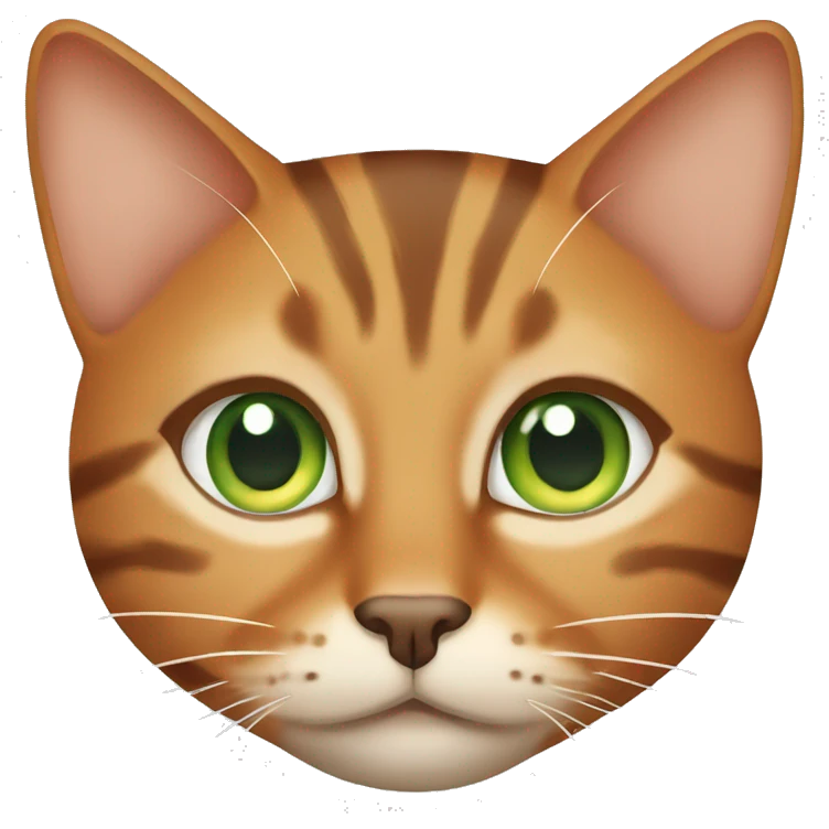 Orange and brown tabby cat with green eyes emoji