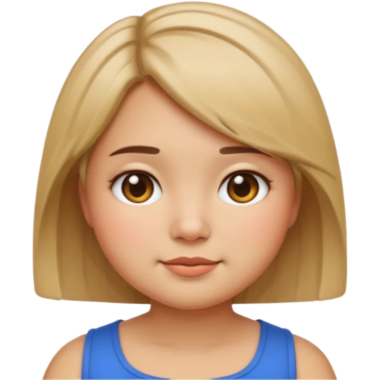 create a girl emoji with shoulder length short hair, chubby cheeks, straight hair and tan skin emoji