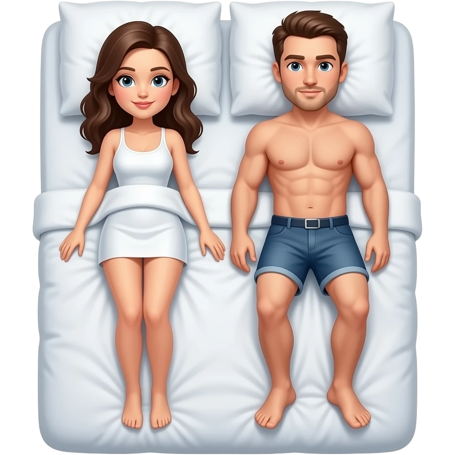 nice chick on bed with guy sex undressed emoji