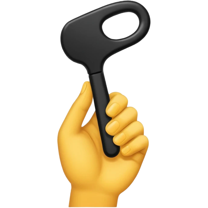 a hand with a black handle emoji