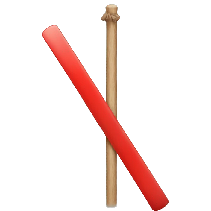 2 poles with a red strip between them emoji