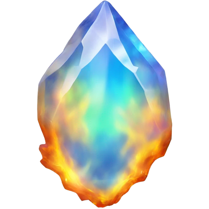 Flame shaped opal crystal gemstone emoji