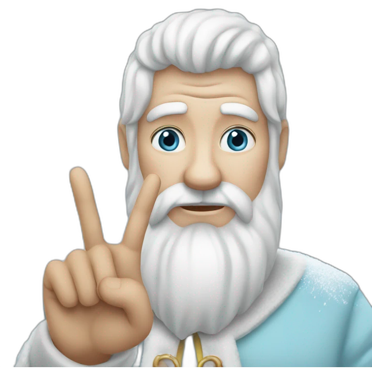 Father Frost hands Sign of the Horns emoji