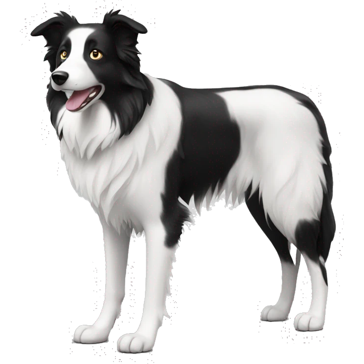 Black and white border collie emoji