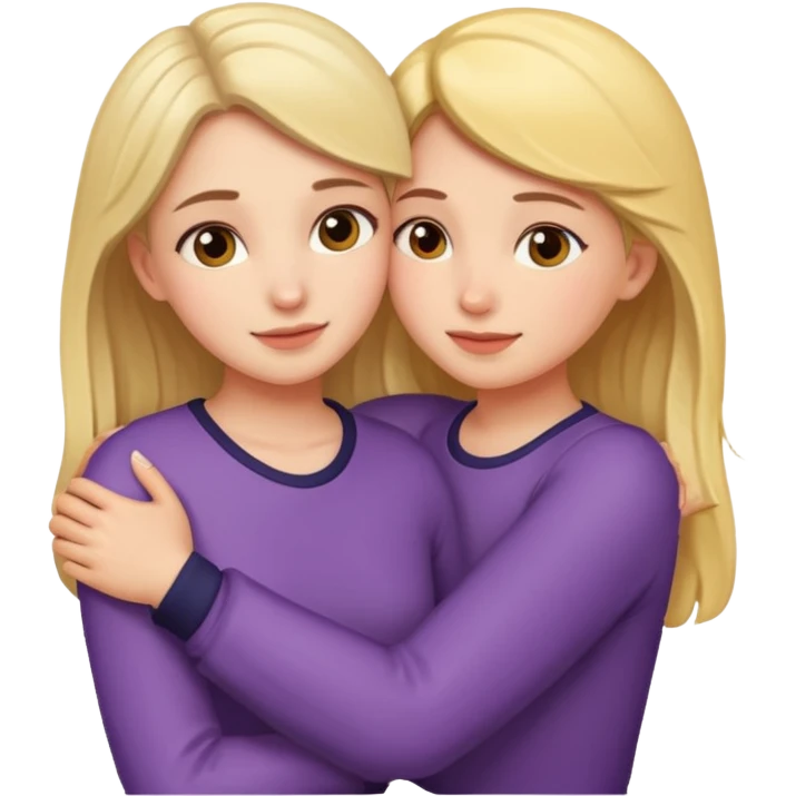 two girls hugging emoji