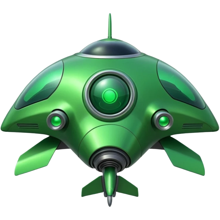 green spacecraft emoji