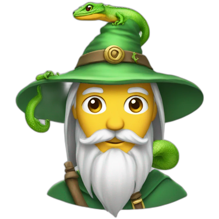 Wizard with lizard hat emoji