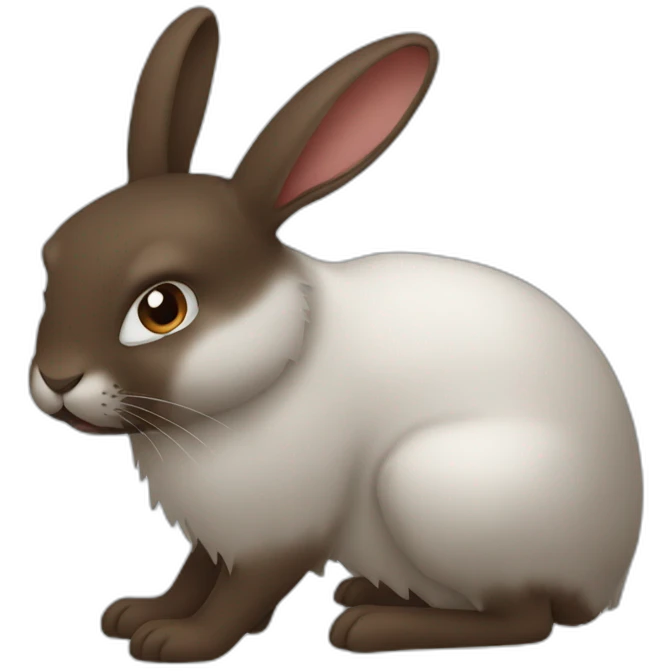 a dark brown rabbit eaten hair emoji