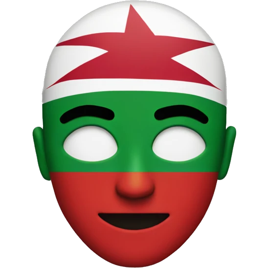 face with Oman flag color and hacker style  emoji