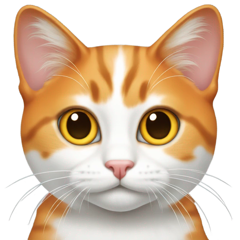 Cat orange white  emoji