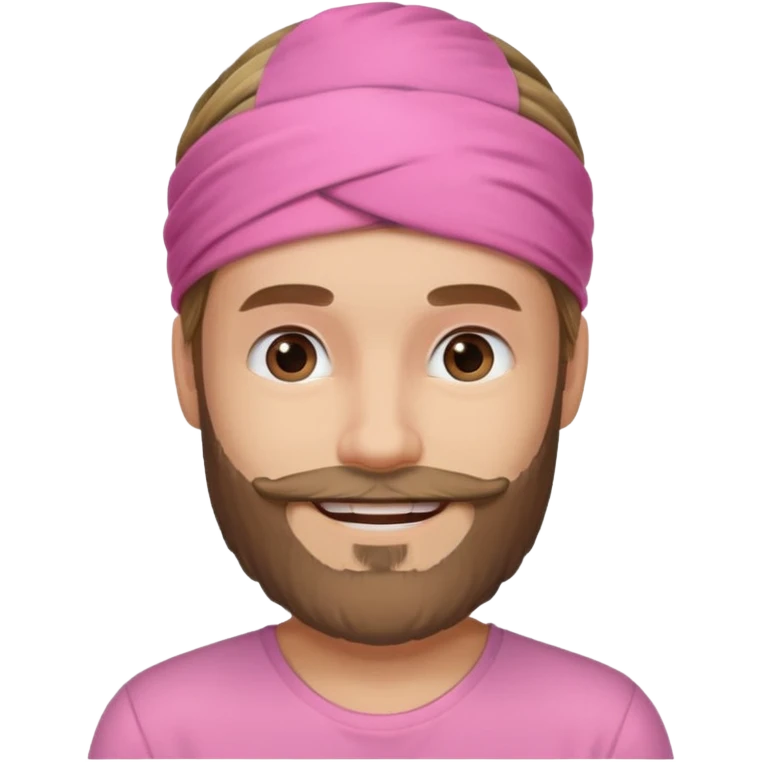 man bearded sport pink headband emoji