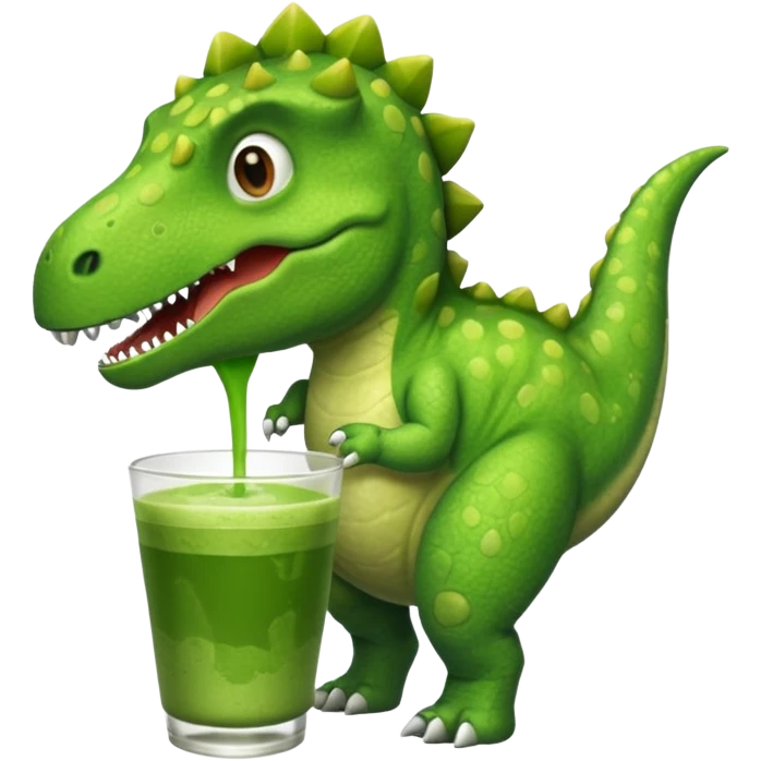 Dinosaur drinking matcha  emoji
