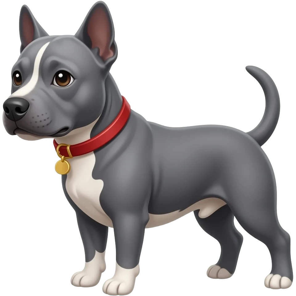 Cão staffordshaire na cor cinza emoji