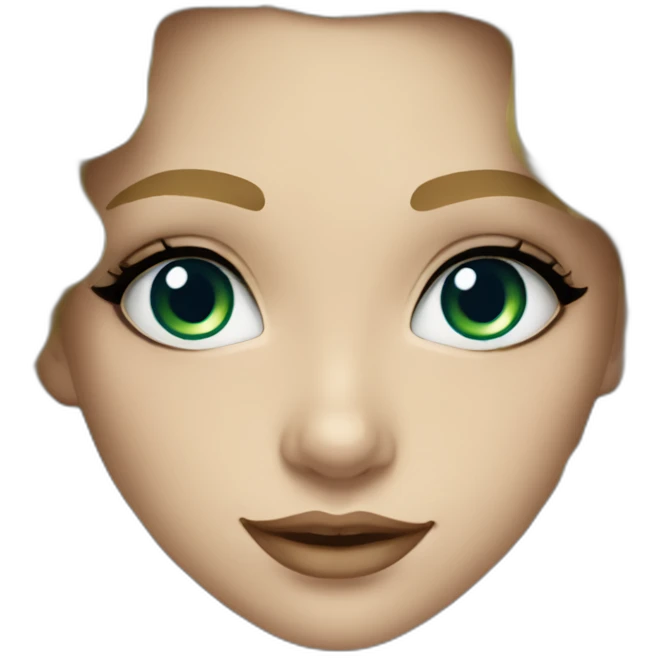 caucasian long curly blonde blue eyes green makeup girl emoji