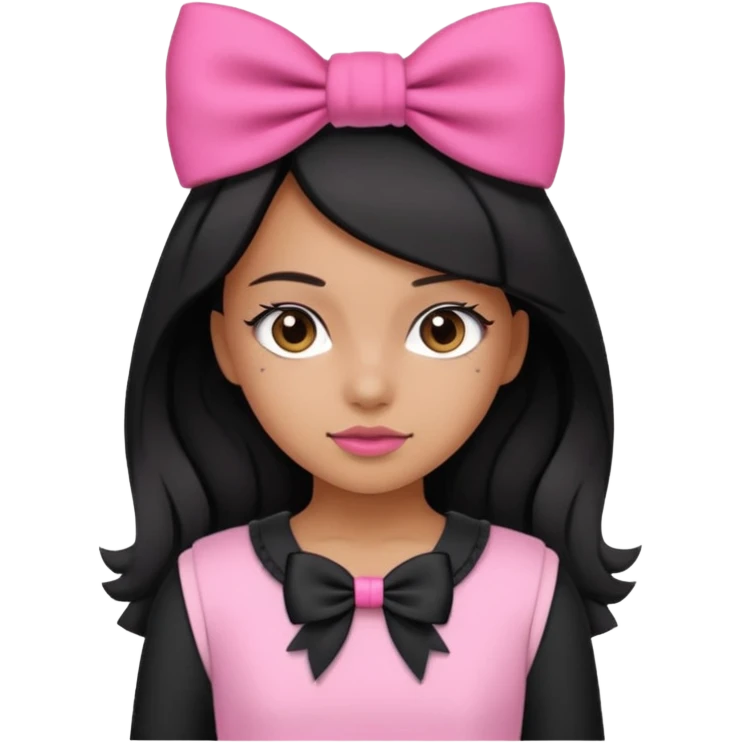 Pink and black, nyc , bows  emoji