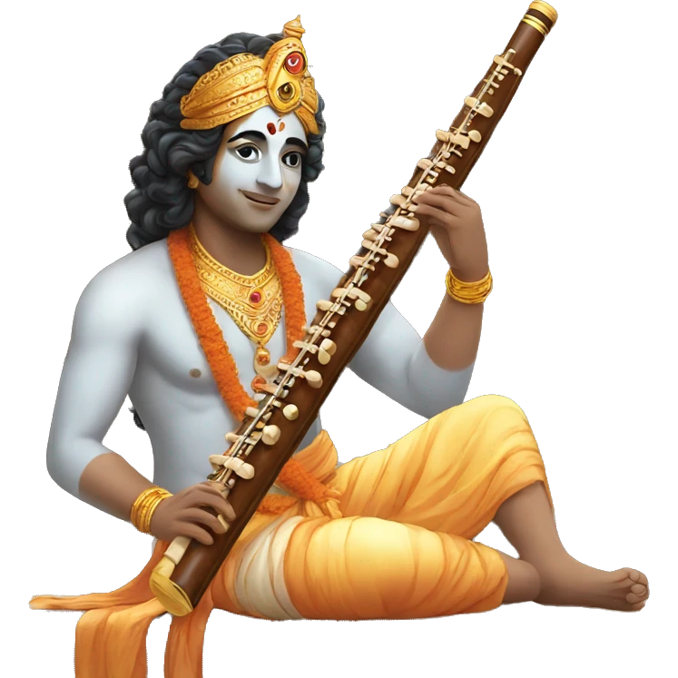 Bansuri with krishna emoji