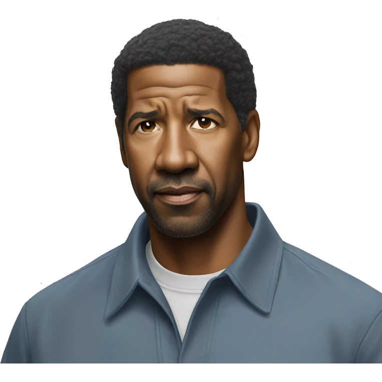 hyper realistic denzel washington wearing shirt emoji