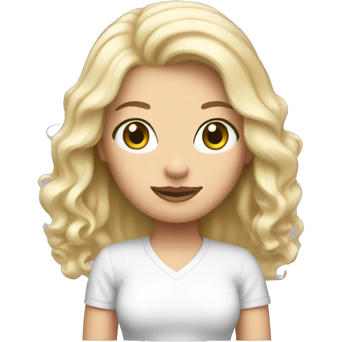 Woman blonde with hello kitty  emoji