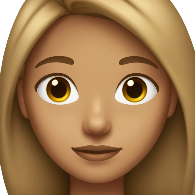 Tan girl with light brown hair and brown eyes emoji