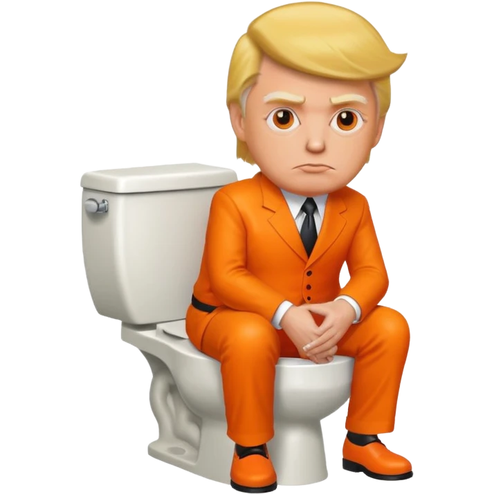 donald trump on a toliet, make his skin orange emoji