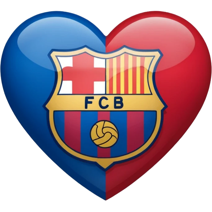 Barcelona FCB Logo in heart ❤️ emoji