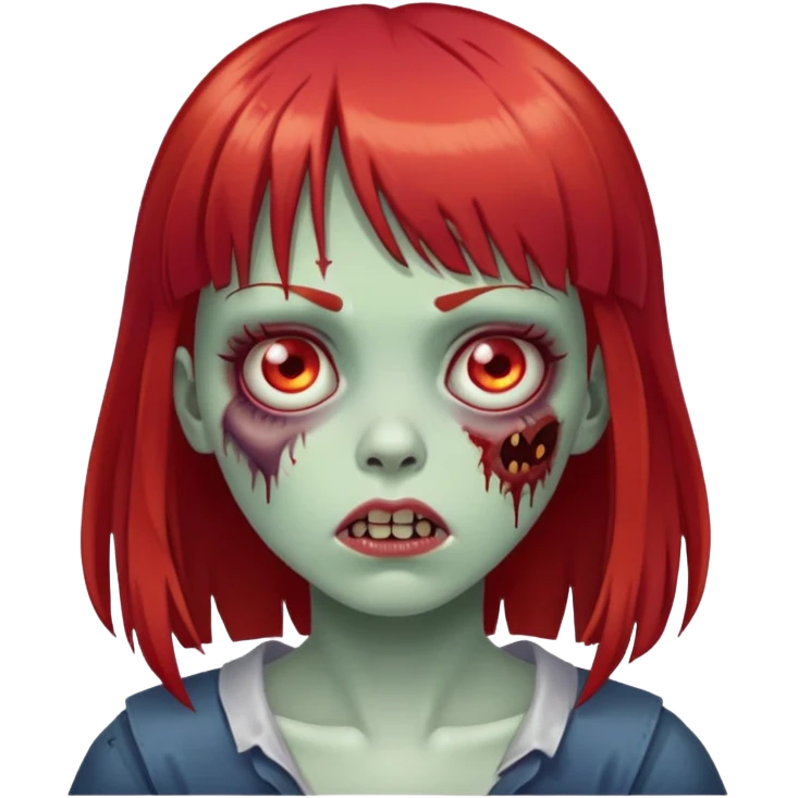 zombie girl with red hair and bangs  emoji