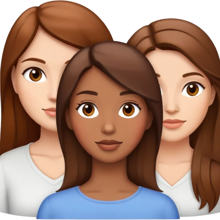 Three Woman with Brown hair  emoji