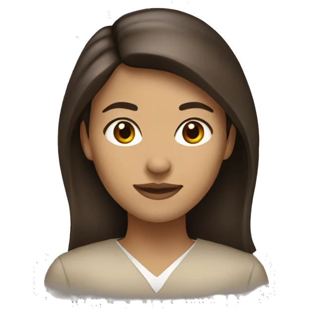 female art school graduate tan with dark brown hair emoji