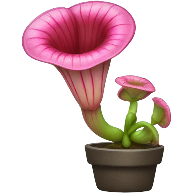 carnivorous plant pink flowers,  emoji
