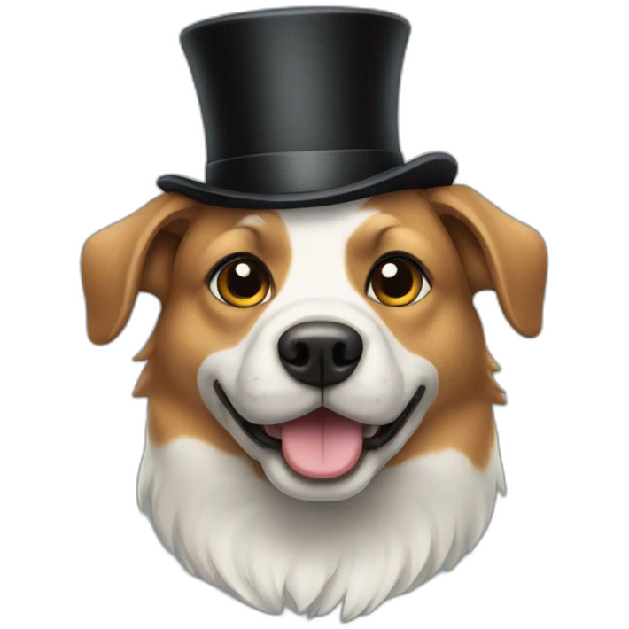 Dog wearing top hat emoji