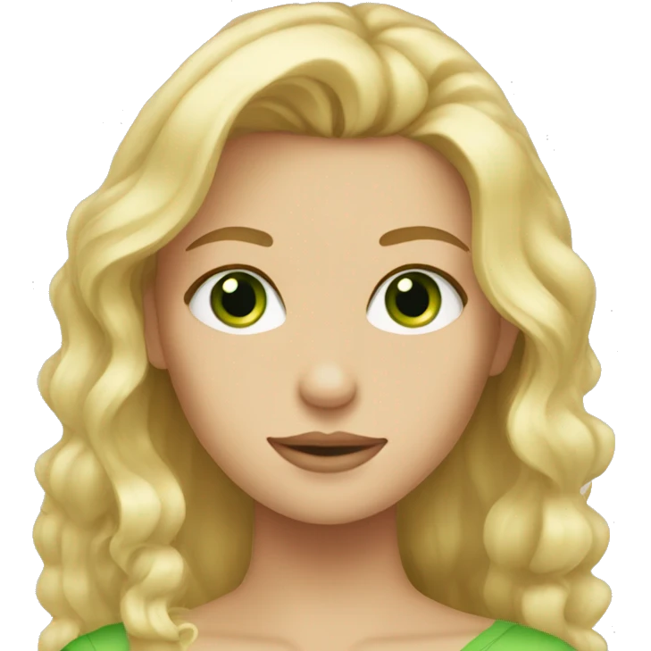 blonde haired girl with green eyes emoji