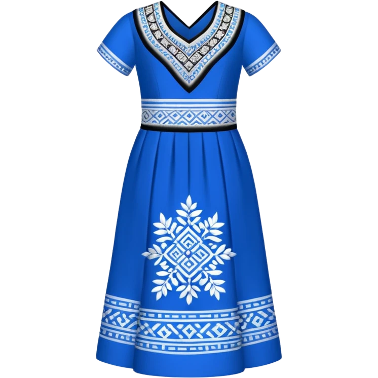 Make the Hmong dress blue, white, and black emoji