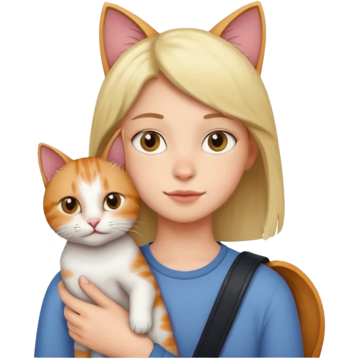 person with cat on their shoulder emoji
