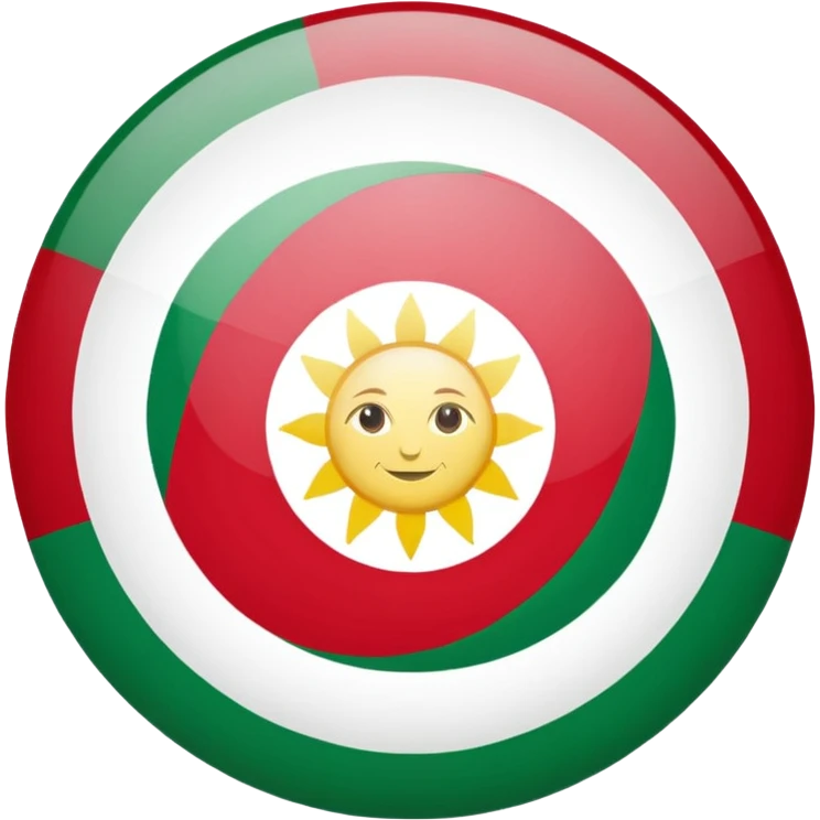 circle iranian flag green white and red  emoji